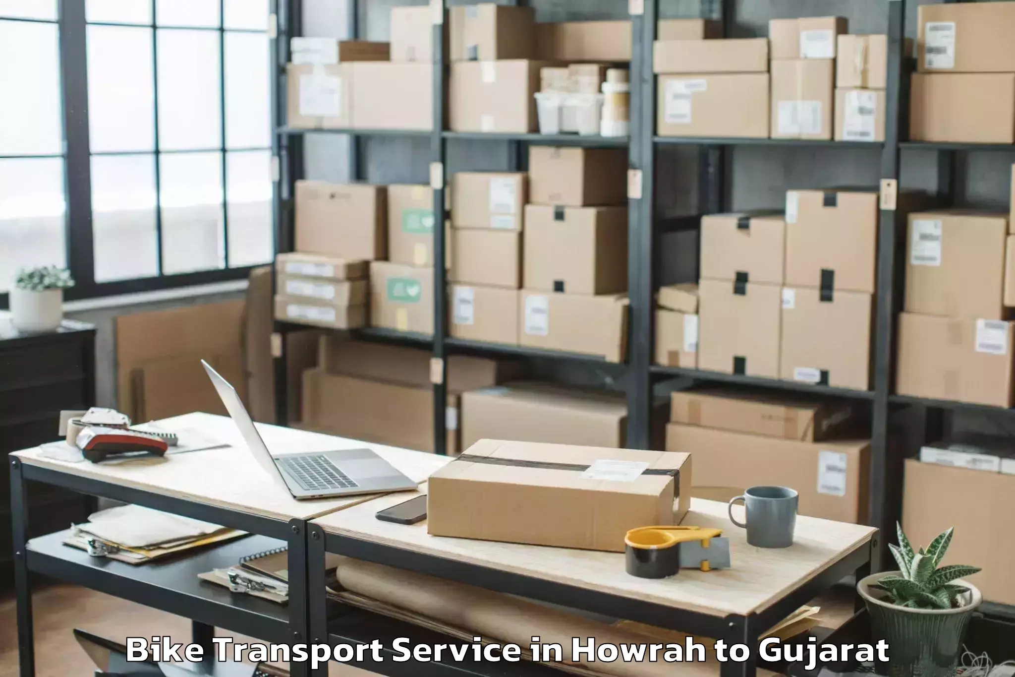 Book Howrah to Wankaner Bike Transport Online